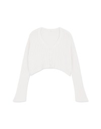 Button-Up Knit Cropped Top