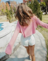 Button-Up Knit Cropped Top