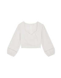 Heart Neck Embroidered Top