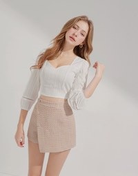 Heart Neck Embroidered Top