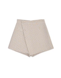 Diagonal Button Checked Skorts