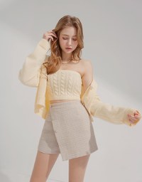 Diagonal Button Checked Skorts