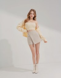 Diagonal Button Checked Skorts