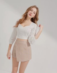 Diagonal Button Checked Skorts