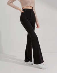 Tailorable Elastic High Waisted Flared Pants