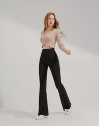 Tailorable Elastic High Waisted Flared Pants