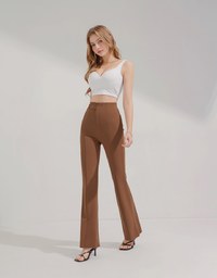 Tailorable Elastic High Waisted Flared Pants