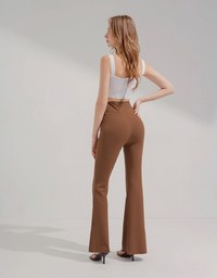 Tailorable Elastic High Waisted Flared Pants