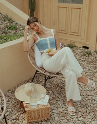 Side Gold Chain Wide Trousers