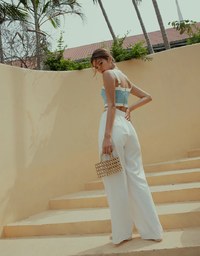 Side Gold Chain Wide Trousers