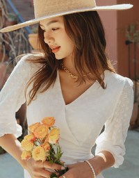 Wrinkled Lace Mini Dress