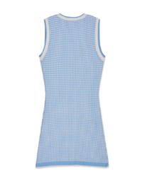 Houndstooth Contrast Gold Buckle Mini Dress