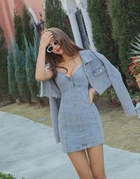 Cropped Oversized Denim Jeans Blazer Jacket