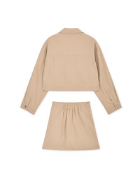 Lapel Buttoned Irregular Skirt Set