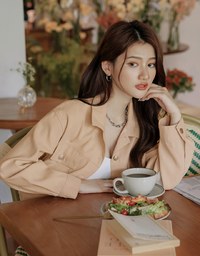 Lapel Buttoned Irregular Skirt Set