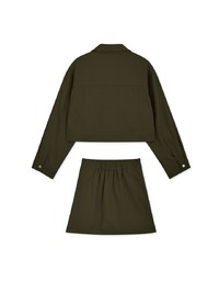 Lapel Buttoned Irregular Skirt Set