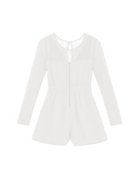 Fake Two-Piece Translucent Suspender Jumpsuit