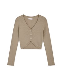 V Neck Irregular Knit Crop Top