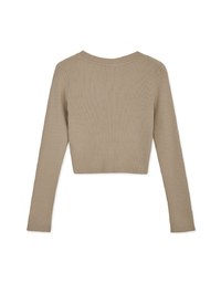 V Neck Irregular Knit Crop Top