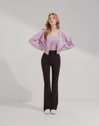 Buttoned Oversized Two Piece Knit Top