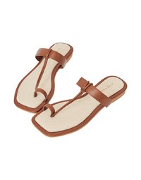 T-set Toe Fabric Paneled Flat Slippers