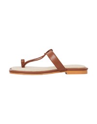 T-set Toe Fabric Paneled Flat Slippers