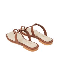 T-set Toe Fabric Paneled Flat Slippers
