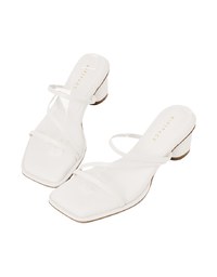 Simple Thin Strap Square Mid-Heel Slippers