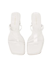 Simple Thin Strap Square Mid-Heel Slippers