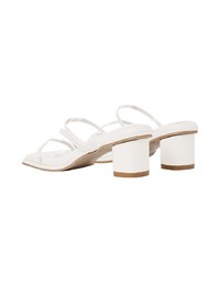 Simple Thin Strap Square Mid-Heel Slippers