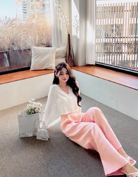 Pastel Color Correction Knit Cardigan Top