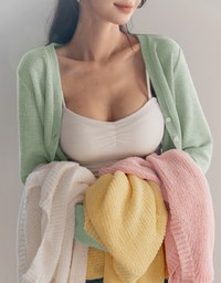 Pastel Color Correction Knit Cardigan Top