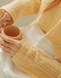 Lapel Sheer Cropped Top