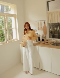 Lapel Sheer Cropped Top