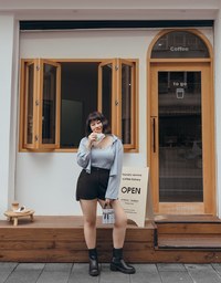 Button Up Two Piece Crop Blouse Shirt (With Padding)