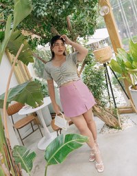 Sweetheart Neck Ruffled Hem Crop Top