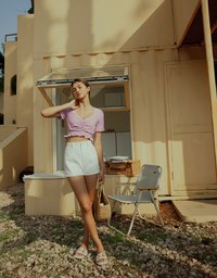 Sweetheart Neck Ruffled Hem Crop Top