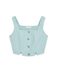 Tweed Bead Buttons Tank Top