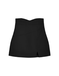 High Waisted Slit Slanted Skirt