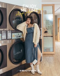 Side Slit Suspender Denim Jeans Maxi Dress