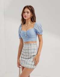 Chic Tweed Checked Skirt