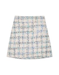 Chic Tweed Checked Skirt