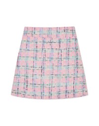 Chic Tweed Checked Skirt