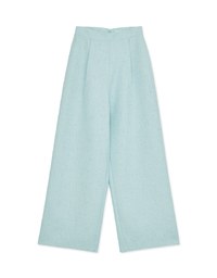 Tweed Pleated Wide Pants