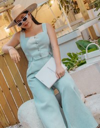 Tweed Pleated Wide Pants