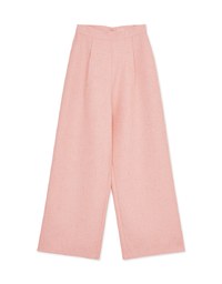 Tweed Pleated Wide Pants