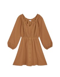 2Way Lace Button Mini Dress