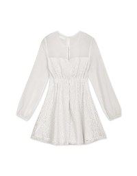 Sweetheart Translucent Sleeve Lace Mini Dress