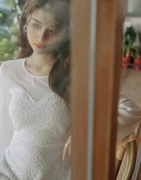 Sweetheart Translucent Sleeve Lace Mini Dress