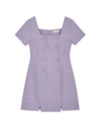 Square Neck Button Up Mini Dress